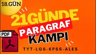 21 Günde Paragraf Kampı  18gün  PARAGRAFTA ANLAM AKIŞINI BOZAN CÜMLE [upl. by Hsihsa]