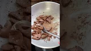 Pork liver stake cooking lutoserye food porkliverstake [upl. by Maillil108]