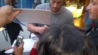 Travis Fimmel of Vikings Signing Autographs at Maggies Plan premiere in LA [upl. by Noirda126]