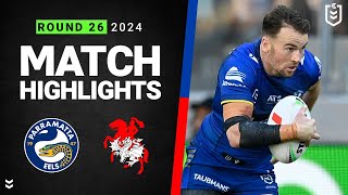 NRL 2024  Eels v Dragons  Match Highlights [upl. by Anigar]