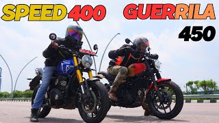 Royal Enfield Guerrilla 450 vs Triumph Speed 400 Drag Race 🔥🔥  On Public Demand [upl. by Valma714]