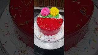 Red and white glaze cake design short ytshorts video [upl. by Korfonta]