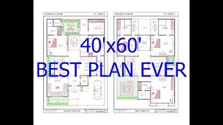 40x60 House Plan  East Facing  2 Story  G1  Visual Maker [upl. by Winifield636]