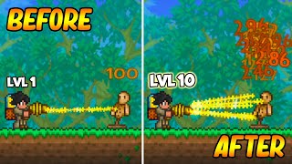 Terraria But Damaging Enemies UPGRADE My Weapons [upl. by Ardnael254]