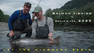 Salmon fishing in Orkla river Norway 2023  Laksefiske i Orkla 2023 [upl. by Annaik]