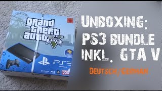 PS3 Bundle mit GTA 5 Unboxing Grand Theft Auto five [upl. by Nenney]