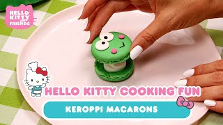 Keroppi Macarons  Hello Kitty Cooking [upl. by Anikas]