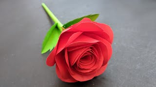 DIY  Rose Flower From Paper  How To Make  Paper Rose  Paper Flower [upl. by Oranneg]