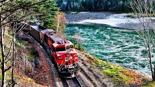 Back To Back CNCPKC Trains Going thru Yale Tunnels Along The Old Cariboo Road [upl. by Marentic458]