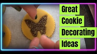 Using household items for ideas to imprint press sugar cookies Fun with sisters help [upl. by Ailices]