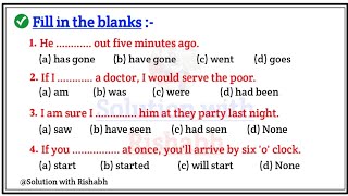 Tense Practice Set for All Competitive Exams  Choose the correct form of verb  Fill in the blanks [upl. by Shiroma]