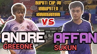 ANDRE greeone🆚️ Affan sukun🏓8 besar [upl. by Eyk]