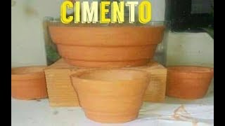 Como se faz vaso de cimentos imitando cerâmica passo a passo [upl. by Eynttirb]