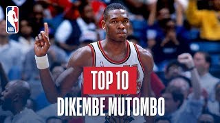 Dikembe Mutombo Top 10 Blocks of His Career [upl. by Nnylyoj520]