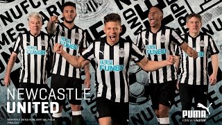 Newcastle unveil 201718 home kit [upl. by Ydarg]