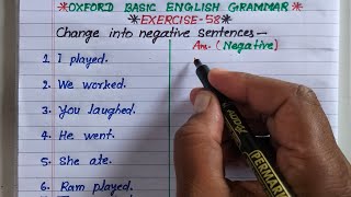 changing into negative sentence  oxford basic english grammar exercise 58 [upl. by Etteb151]