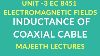 EC 8451 ELECTROMAGNETIC FIELDSINDUCTANCE OF COAXIAL CABLE [upl. by Bowlds578]