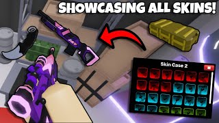 SHOWCASING ALL SKIN CASE 2 WEAPON SKINS IN ROBLOX RIVALS [upl. by Dahsra]