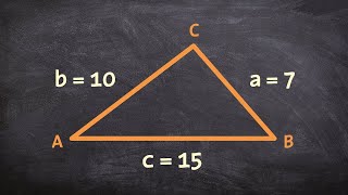 How to use law of cosines to find the missing angles of a triangle given SSS [upl. by Sherburne]