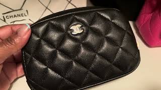 Chanel PM Cosmetic Case Review  What Fits In The Chanel PM Cosmetic Pouch ♡ [upl. by Premer630]