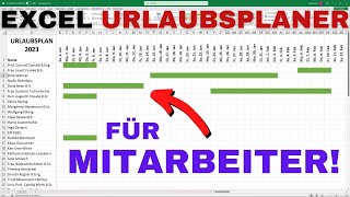 Excel Urlaubsplaner 2025 erstellen für Mitarbeiter Download ► Urlaub automatisch eintragen [upl. by Harat]