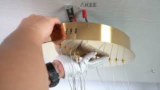 Akeelighting MD5076 installation Instruction 5ring  6ring gold led chandelier [upl. by Hniv]