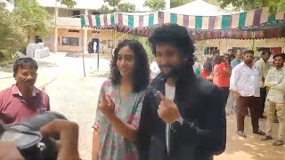 Actor Nani and his family casting their votes  Elections2024 Nani parliamentelection2024  Fp [upl. by Nessim]