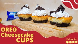 Eggless Oreo cheesecake cups  Easy Baked Oreo cheesecake Recipe  Oreo cheesecake cups [upl. by Asaeret]