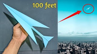 Cómo hacer un avión de papel que vuele una distancia de 100 pies  Los mejores aviones de papel [upl. by Yrod]