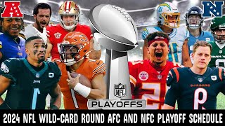 2024 NFL Playoff Schedule who plays in the AFC and NFC Wildcard Games [upl. by Ojibbob]