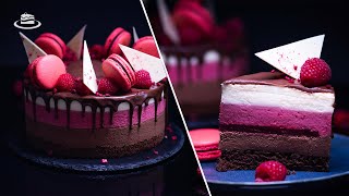 Tort Trio cu Zmeura si Ciocolata  Neapolitan Mousse Cake EN SUB [upl. by Stesha]