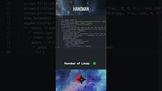 Hangman in 25 Lines with Python  Pygame  python programming coding pygame hangman [upl. by Carlstrom]