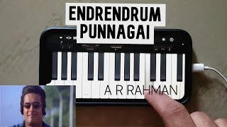 Endrendrum Punnagai Cover  Alaipayudhey  A R Rahman  Madhavan  iPhoneGarageband [upl. by Anerres]