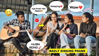 Randomly Singing Husn X Hai Dil Yeh Mera Song In Public  Prank With Twist 😜😍 Singing Prank [upl. by Ellimaj571]