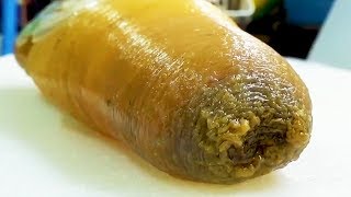 FLABBY SEA MONSTER Geoduck Sashimi  Japanese Street Food in Okinawa [upl. by Boyse]