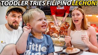 Our Toddler Tries FILIPINO FOOD for the First Time [upl. by Morril]