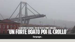 Genova crollo ponte Morandi sulla A10 Il racconto quotHo sentito un forte boato e poi il crolloquot [upl. by Flossi]