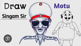 মোটু আর চিঙ্গাম স্যার How to draw Motu and singam sir motupatlu singamsir kidsdrawing kids [upl. by Tabby]