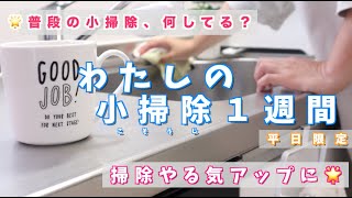 【掃除ルーティン】わたしの小掃除 １週間🧼 掃除やる気アップに♪掃除音、BGMあり） [upl. by Assehc]