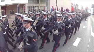 350 jaar Korps Mariniers Rotterdam opstelling amp start Defilé [upl. by Nnylodnewg42]