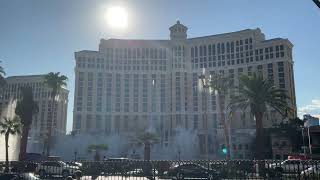 Bellagio fountain show view from across the street on 92224 [upl. by Radu]