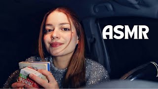 ASMR  pause sur une aire dautoroute  pluie légère attention personnelle princess passenger [upl. by Esaertal]