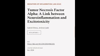 Tumor Necrosis Factor Alpha A Link between Neuroinflammation and Excitotoxicity  RTCLTV [upl. by Nosneb419]