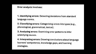 Error Analysis and Second Language Acquisition complete topic notes [upl. by Redfield889]