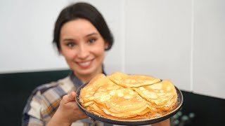 ПРОЩЕ рецепта не найдете САМЫЕ ТОНКИЕ вкусные блинчики на Масленицу Блины на молоке и воде [upl. by Aneet]