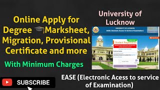 Lucknow University Online Migration Degree Provisional Marksheet LU degree lucknowuniversity [upl. by Llebyram]