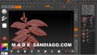 Leaf pendant using ZBrush Texture Map [upl. by Kcub]