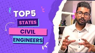 5 Best states for Civil Engineering Jobs and Masters in USA [upl. by Neeluj]