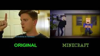 BALDIS BASICS the MUSICAL ORIGINAL VS MINECRAFT [upl. by Htinek]