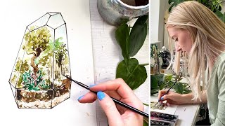 Botanical Illustration Painting Tutorial [upl. by Publea]